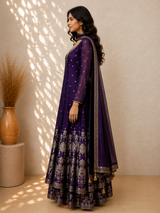Amethyst Noor Purple Sharara Kurta Set - view 4