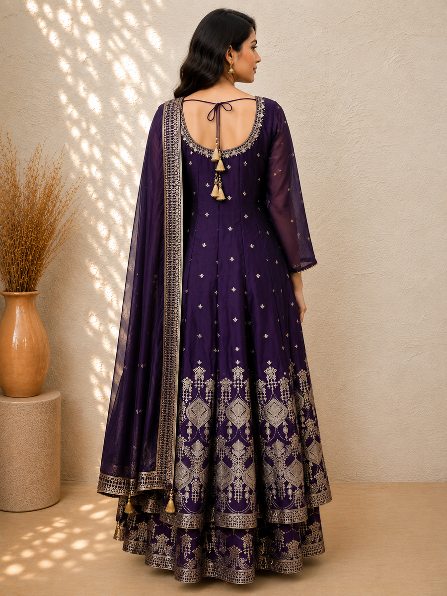 Amethyst Noor Purple Sharara Kurta Set - view 2
