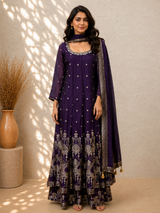 Amethyst Noor Purple Sharara Kurta Set - view 1